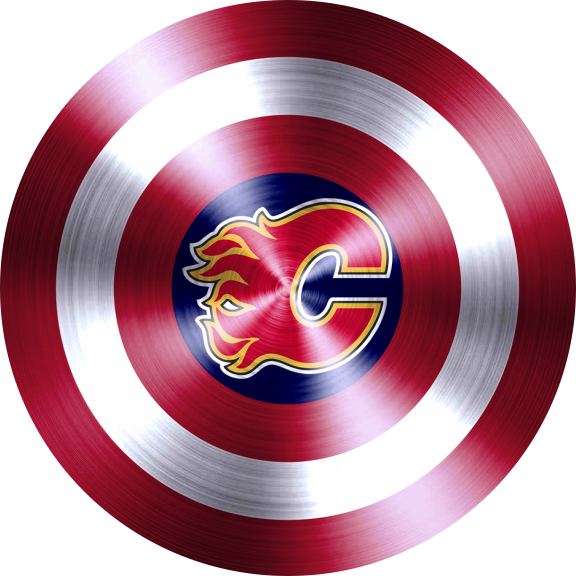 Captain American Shield With Calgary Flames Logo vinyl decal